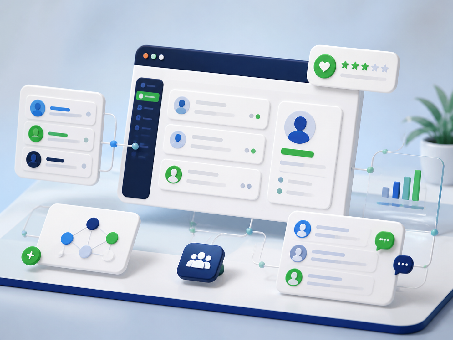 Abstracte visual voor feedbackplatformen